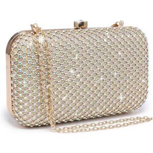 Rhinestone Clutch Purse with Crystal Clasp - Sparkling Evening Bag for Prom